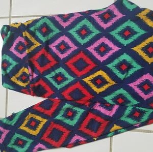 Navy w/ multicolored  diamonds Lularoe TC leggings